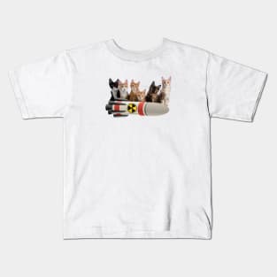 Kittens with nuke missile Kids T-Shirt